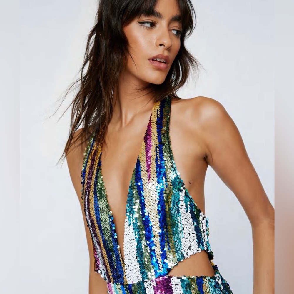 Nasty Gal Multicolor Sequin Jumpsuit - Picture 2 of 5
